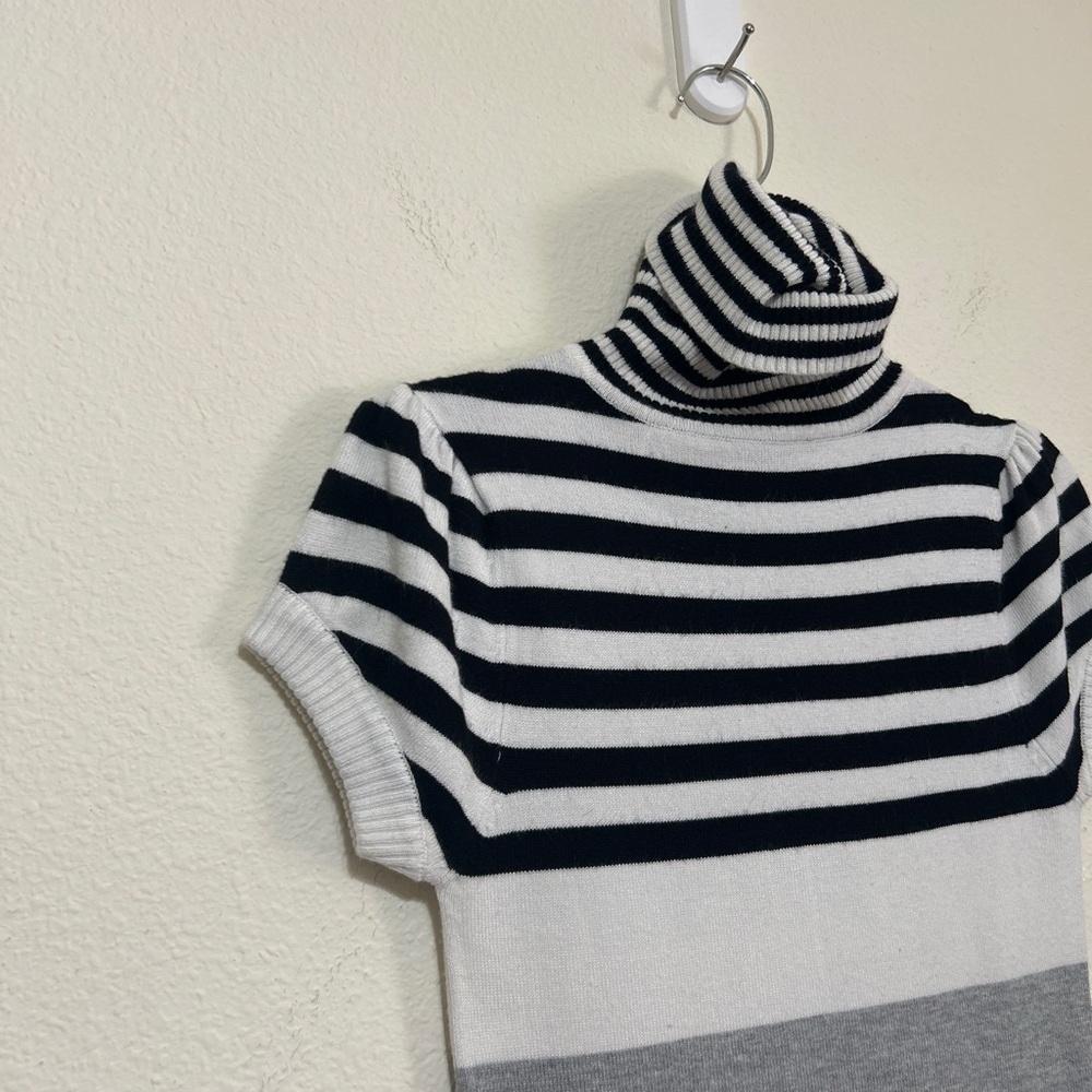 rue21 Striped Short Sleeve Turtleneck Knit Tunic Sweater Top - Size S - Picture 5 of 7